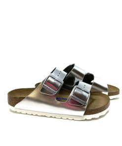 Ciabatte BIRKENSTOCK | Ciabatta Donna Doppia Fascia Metallic Silver