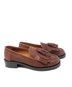 Mocassini IL LACCIO | Mocassino Donna Con Frange E Nappine Cognac