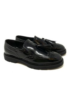 Mocassini IL LACCIO | Mocassino Donna Inglese Con Nappina Nero