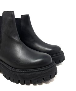 Polacchini IL LACCIO | Polacchino Platform Donna In Pelle Nero