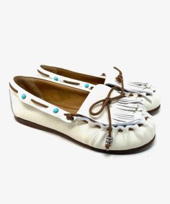 Mocassini IL LACCIO | Mocassino Donna Con Frange Bianco