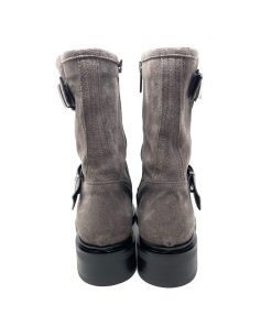 Biker IL LACCIO | Biker Donna In Camoscio Grigio395+Canna Di Fucile