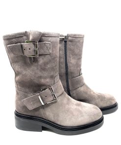 Biker IL LACCIO | Biker Donna In Camoscio Grigio395+Canna Di Fucile