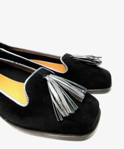 Mocassini IL LACCIO | Mocassino Donna Con Nappine Nero+Canna Fucile