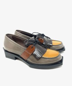 College IL LACCIO | Mocassino Donna Multicolore Taupe+Senape