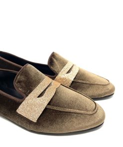 Mocassini IL LACCIO | Mocassino Donna In Velluto T.Morostarbronzo