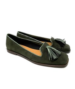 Mocassini IL LACCIO | Mocassino Donna Con Nappine Verde+Verde