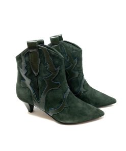 Tex Bassi MARC ELLIS | Texano Donna Con Ricami In Vernice Verde