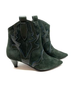 Tex Bassi MARC ELLIS | Texano Donna Con Ricami In Vernice Verde