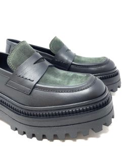 Mocassini ELVIO ZANON | Mocassino Donna Bicolore Nero/Thyme