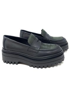 Mocassini ELVIO ZANON | Mocassino Donna Bicolore Nero/Thyme