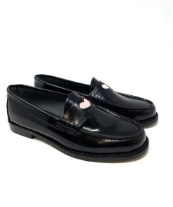 Mocassini IL LACCIO | Mocassino Donna Con Cuore Nero+Rosa