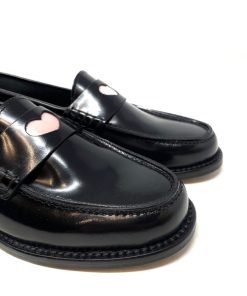 Mocassini IL LACCIO | Mocassino Donna Con Cuore Nero+Rosa