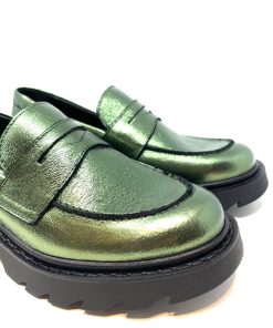 Mocassini IL LACCIO | Mocassino Donna Laminato Verde