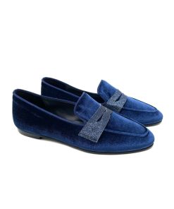 Mocassini IL LACCIO | Mocassino Donna In Velluto Blustarblu